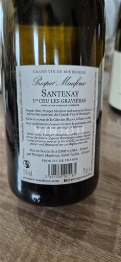 Bourgogne Không được chỉ định Premier Cru Prosper Maufoux 1er Cru Les Gravières 2020