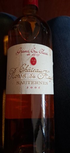 Bordeaux Sauternes Grand Cru Château Romer du Hayot 2006