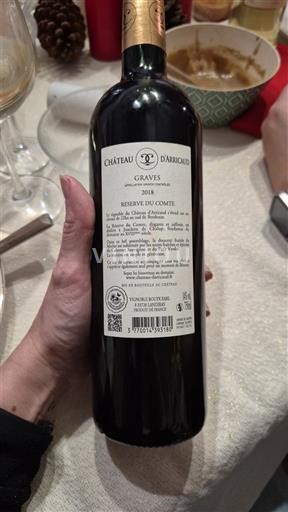 Bordeaux Graves Château Arriçaud Réserve du Comte 2018