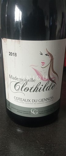 Loiretal Coteaux-du-giennois Domaine Château de Giennoz Mademoiselle Clothilde 2018