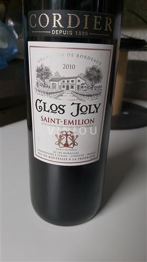 Bordeaux Saint-Émilion Clos Joly 2010