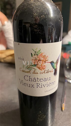 Burdeos Lalande-de-Pomerol Château Vieux-Rivière l'envol du colibri 2016
