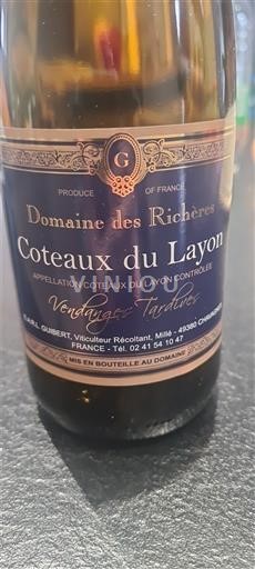 Dolina Loare Coteaux-du-Layon Domaine S Richères Vendanges Tardives 2024