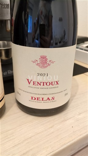 Wijnen Rouge sec Delas 2021 Frankrijk Rhônevallei Ventoux AOC