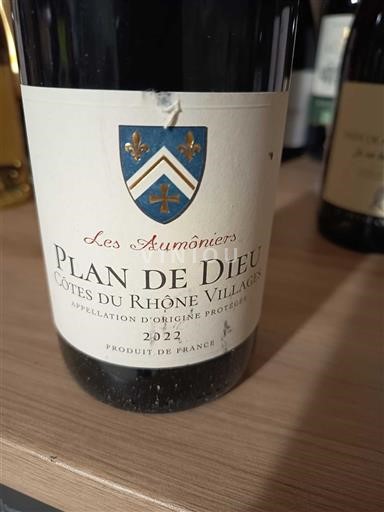 Vine Rouge sec Plan de Dieu Les Aumôniers 2022 Frankrig Rhône-dalen Ikke specificeret AOC
