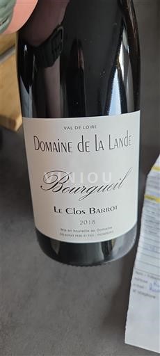 Údolí Loiry Bourgueil Domaine La Lande Le Clos Barroi 2018