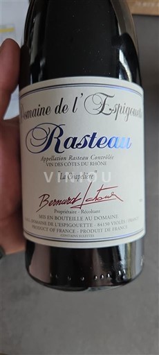 Rhônetal Rasteau Domaine L'Espigouette La Chapelle 2021