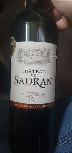 Bordeaux Cadillac Côtes de Bordeaux Château Sadran 2020