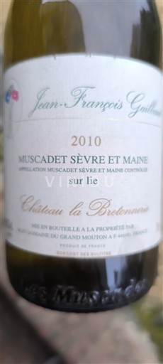 Loiren laakso Muscadet-sèvre-et-maine Château La Bretonnerie 2010