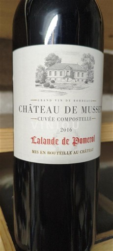 Bordeaux Lalande-de-Pomerol Château Musset Compostelle 2016