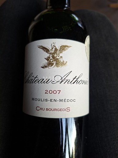 Bordeaux Moulis-en-Médoc Cru Bourgeois Château Anthonic 2007