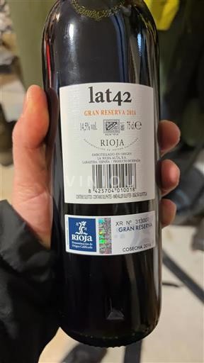 La Rioja rioja Lat 42 Gran Reserva 2016