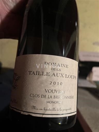 Vinos Blanc sec Clos de la Bretonnière Domaine La Taille aux Loups 2010 Francia Valle del Loira Vouvray AOC