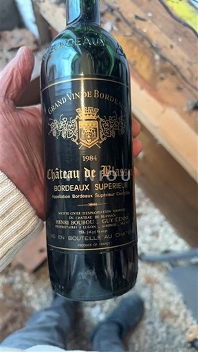 Burdeos Bordeaux superior Château Blassan 1984