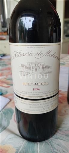 Bordeaux Haut-Médoc La Closerie de Malescasse 1996