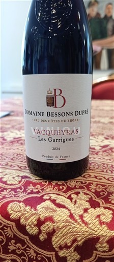 Thung lũng Rhône Vacqueyras Domaine Bessons Dupré Les Garrigues 2024