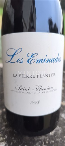Wines Rouge sec La Pierre Plantée Domaine Les Eminades 2018 France Languedoc Saint-Chinian AOC