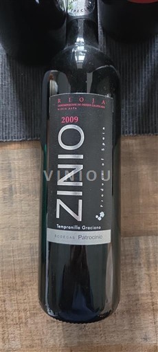 Rioja Zinio Bodegas Patrocinio Tempranillo Graciano 2009