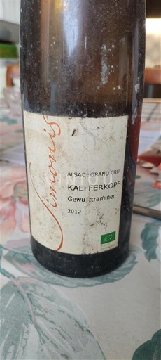 Alsace Ospecificerad Grand Cru Simonis Kaefferkopf Gewurztraminer 2012