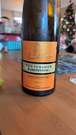 Weine Blanc sec Anne de Laweiss Gewurztraminer Furstentum Cave de Kientzheim-Kaysersberg 2013 Frankreich Elsass Alsace Grand Cru AOC Grand Cru
