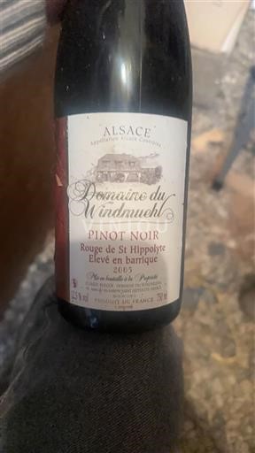 Alsacia Domaine Windmuehl Rouge de St Hippolyte Élevé en barrique 2005