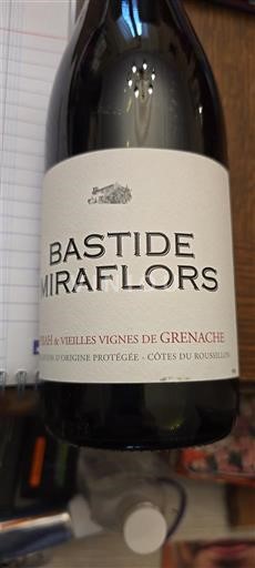 Rượu vang Rouge sec Vieilles Vignes de Grenache Bastide Miraflors Non millésimé Pháp Roussillon Côtes-du-Roussillon AOC