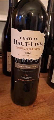 Bordeaux Bordeaux Supérieur Château Haut-Livia 2014