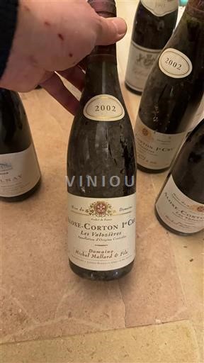 Vinos Rouge sec Les valozières Domaine Michel Mallard & Fils 2002 Francia Borgoña Aloxe-Corton AOC Premier Cru