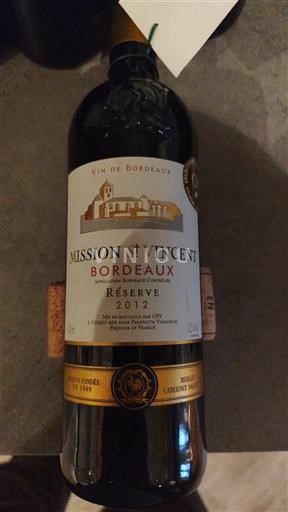 Bordeaux Mission St Vincent Réserve 2012