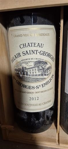 Burdeos Saint-Georges-Saint-Émilion Château Belair Saint-Georges Réserve du Château 2012