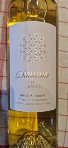 Vini Blanc sec Diamant Domaine L'Herré 2023 Francia Sud-Ovest Côtes de Gascogne IGP
