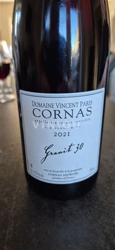 Rhône Valley Cornas Domaine Vincent Paris Granit 30 2021