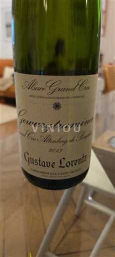Alsace Gewurztraminer Grand Cru Gustave Lorentz Grand Cru Altenberg de Bergheim 2019