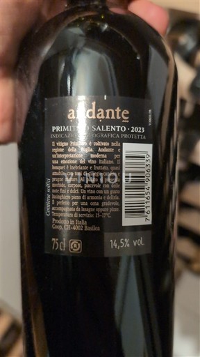 Apulia Primitivo del Salento Andante 2023