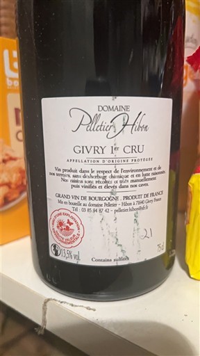 Burgundija Ni doloceno Premier Cru Domaine Pelletier Hibou 2022
