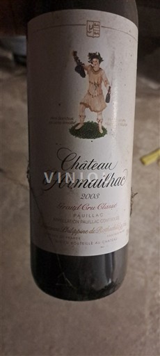 Bordeaux Pauillac Grand Cru Classé Château Armailhac 2003