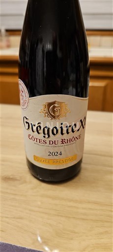 Vini Rouge sec Grégoire XI 2024 Francia Valle del Rodano Côtes-du-Rhône AOC