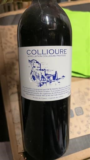 Wines Rouge sec GICB 2017 France Roussillon Collioure AOC