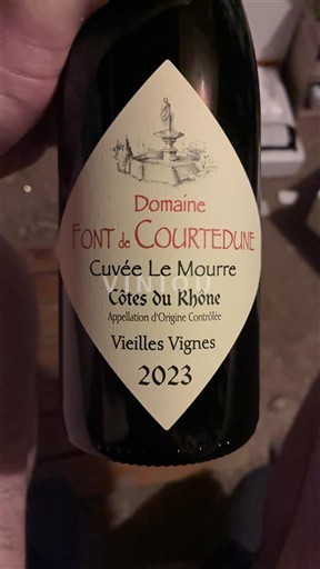 Víno Rouge sec Le Mourre Vieilles Vignes Domaine Font de Courtedune 2023 Francie Údolí Rhôny Côtes-du-Rhône AOC