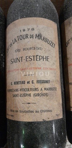 Bordeaux Saint-Estèphe Château La Tour de Marbuzet 1978