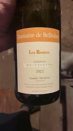 Thung lũng sông Loire Jasnières Domaine Bellivière Les Rosiers 2022