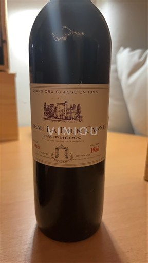 Bordeaux Haut-Médoc Grand Cru Château La Tour Carnet 1986