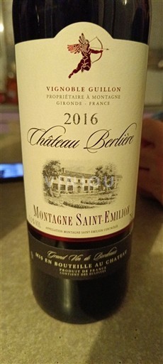 Bordeaux Montagne-saint-émilion Château Berliron 2016