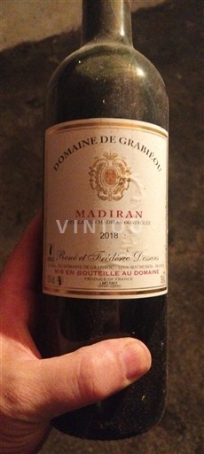 Rượu vang Rouge sec Domaine Grabieou 2018 Pháp Tây Nam Madiran AOC