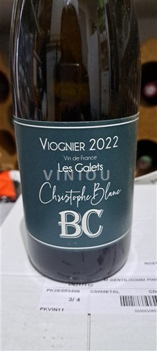 Viinit Blanc sec Les Galets Christophe Blanc 2022 Ranska Rhônen laakso Määrittelemätön AOC