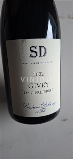 Burgundi Givry Sandrine Delanghe et Fils Les Cinq Terres 2022