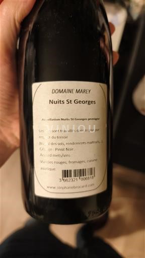 Vina Rouge sec Domaine Marey 2020 Francija Burgundija Nuits-Saint-Georges AOC