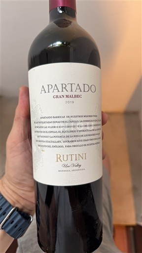 Mendoza Thung lũng Uco Rutini Apartado Gran Malbec 2019