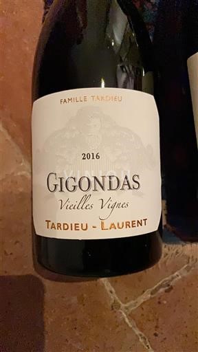 Rượu vang Rouge sec Vieilles Vignes Tardieu-Laurent 2016 Pháp Thung lũng Rhône Gigondas AOC