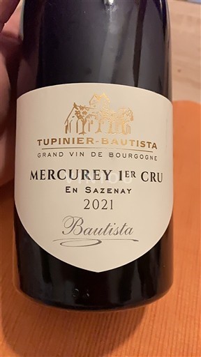 Burgundy Mercurey Premier Cru Tupinier-Bautista En Sazenay 2021